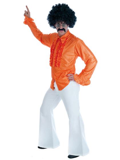 Рубашка в стиле диско 70-х оранжевая