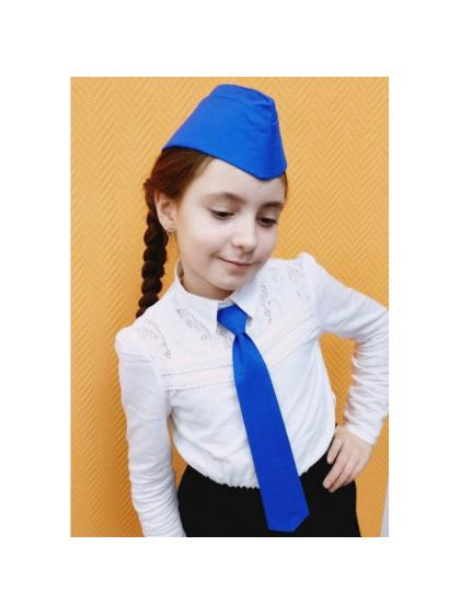 Пилотка синяя + галстук
