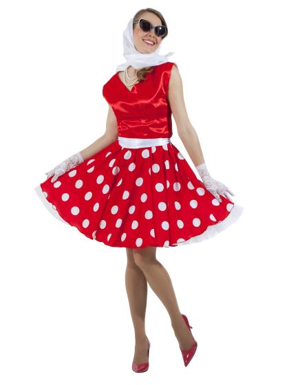 Платье стиляги в стиле 50-х красное